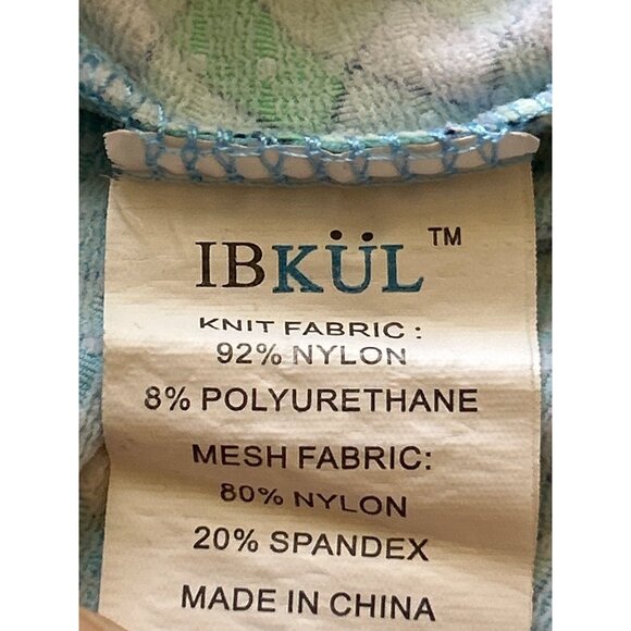 IBKÜL Womens Long-Sleeve Quarter-Zip Top Blue Green Geometric Print Size L - Picture 5 of 9